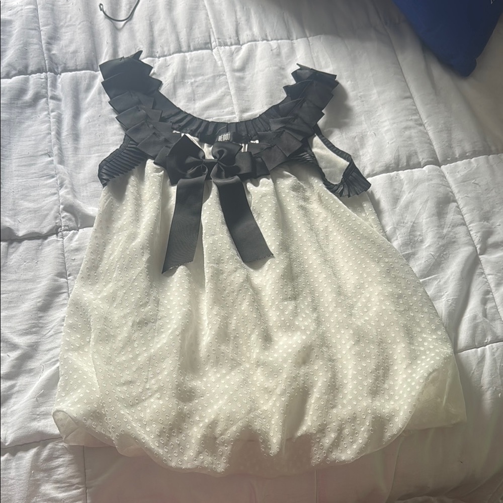 Ruffled Black and White Top
